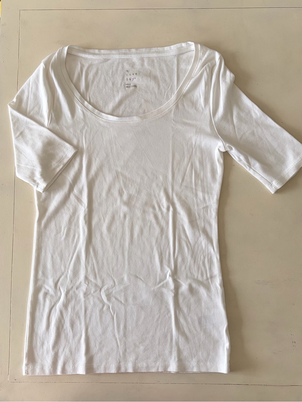 white scoop neck top